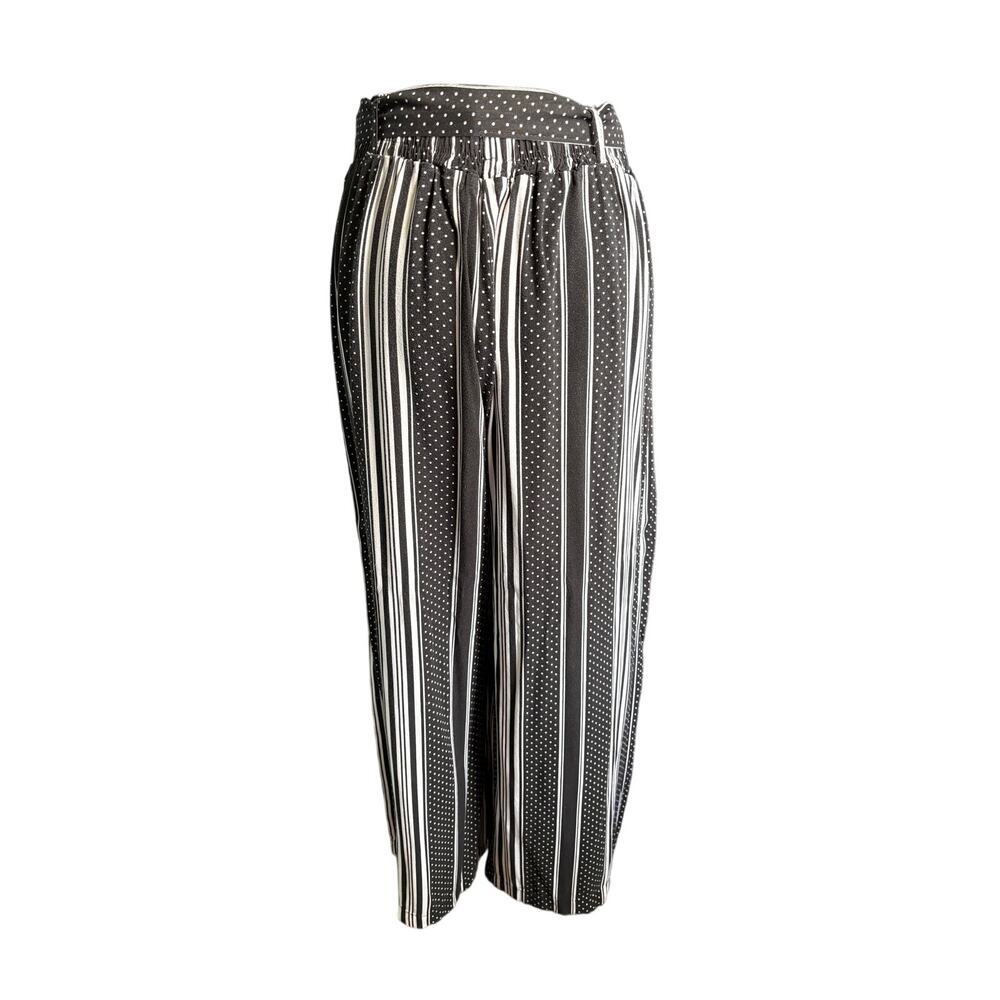 New Look Polka Dot and Striped Wide Leg Pants XL